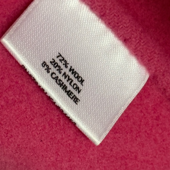 Eileen Fisher Vibrant Pink Open-Front Blazer 3x boiled wool cashmere blend FLAWS - Picture 3 of 9